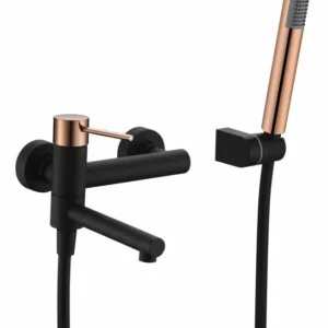 Mitigeur bain/douche Milos Stick noir or rose [ VAROBATH ]