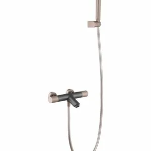 Mitigeur thermostatique bain/douche Line gris champagne mat [ VAROBATH ]