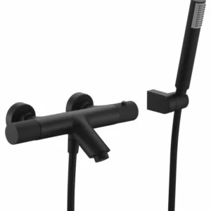 Robinet thermostatique bain/douche Line noir mat [ VAROBATH ]