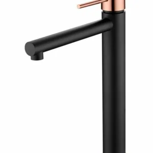 Mitigeur lavabo haut Milos Stick noir or rose [ VAROBATH ]