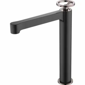Robinet lavabo haut Olimpo noir or rose [ VAROBATH ]