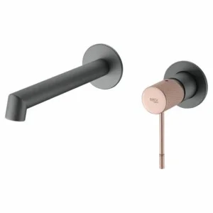 ► Robinet pour lavabo à encastrer Line gris champagne mat [ VAROBATH ]