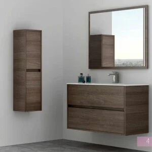 Meuble de salle de bain SERENA suspendu 2 tiroirs avec vasque céramique, coloris MALI