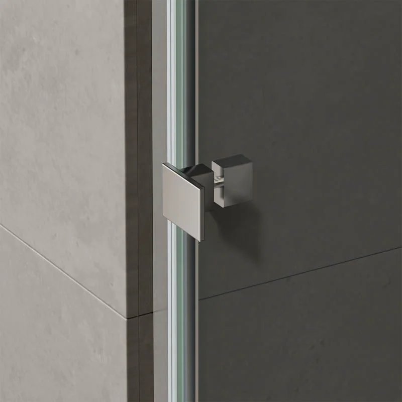 Paroi de douche avant JUNIOR 1 fixe -1 porte coulissante en verre 8 mm. Finition CHROME BRILLANT – Image 2