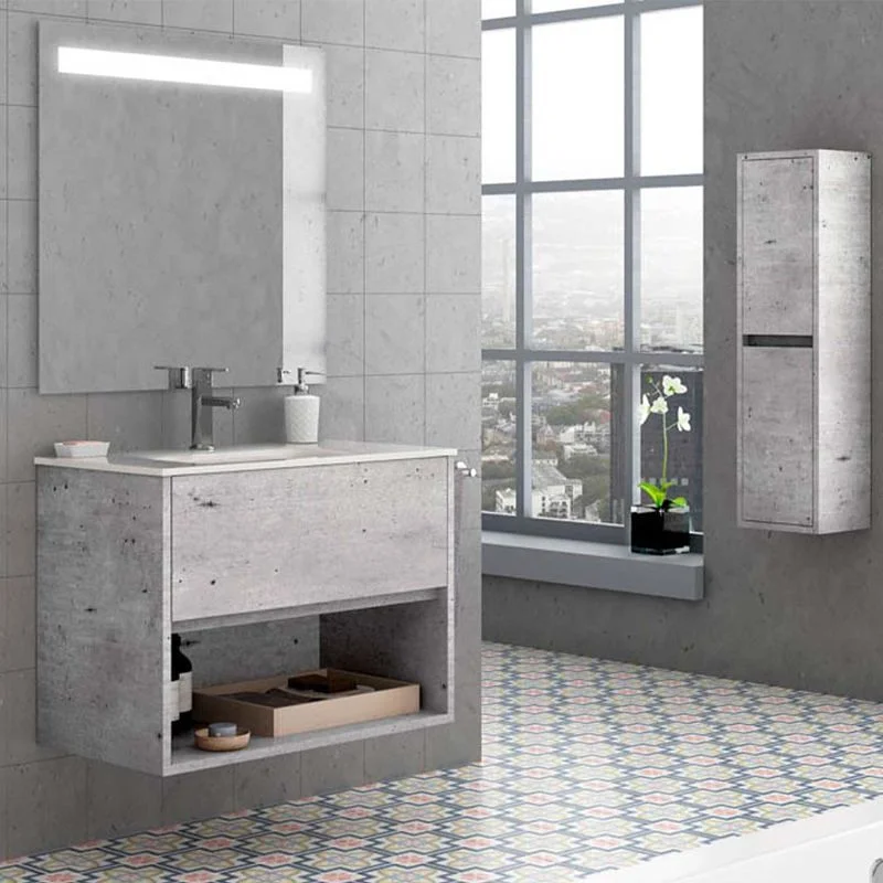 VALERIA meuble de salle de bain divers coloris suspendu 1 tiroir – 1 niche avec vasque céramique