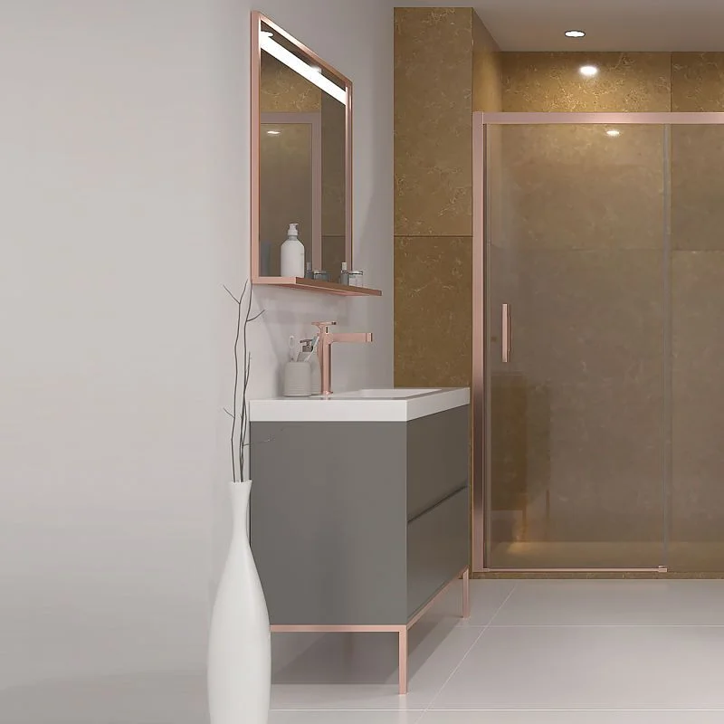 Meuble de salle de bain EVO 4 tiroirs TOPO finition mate avec vasque en résine épaisseur 6 cm – Image 3