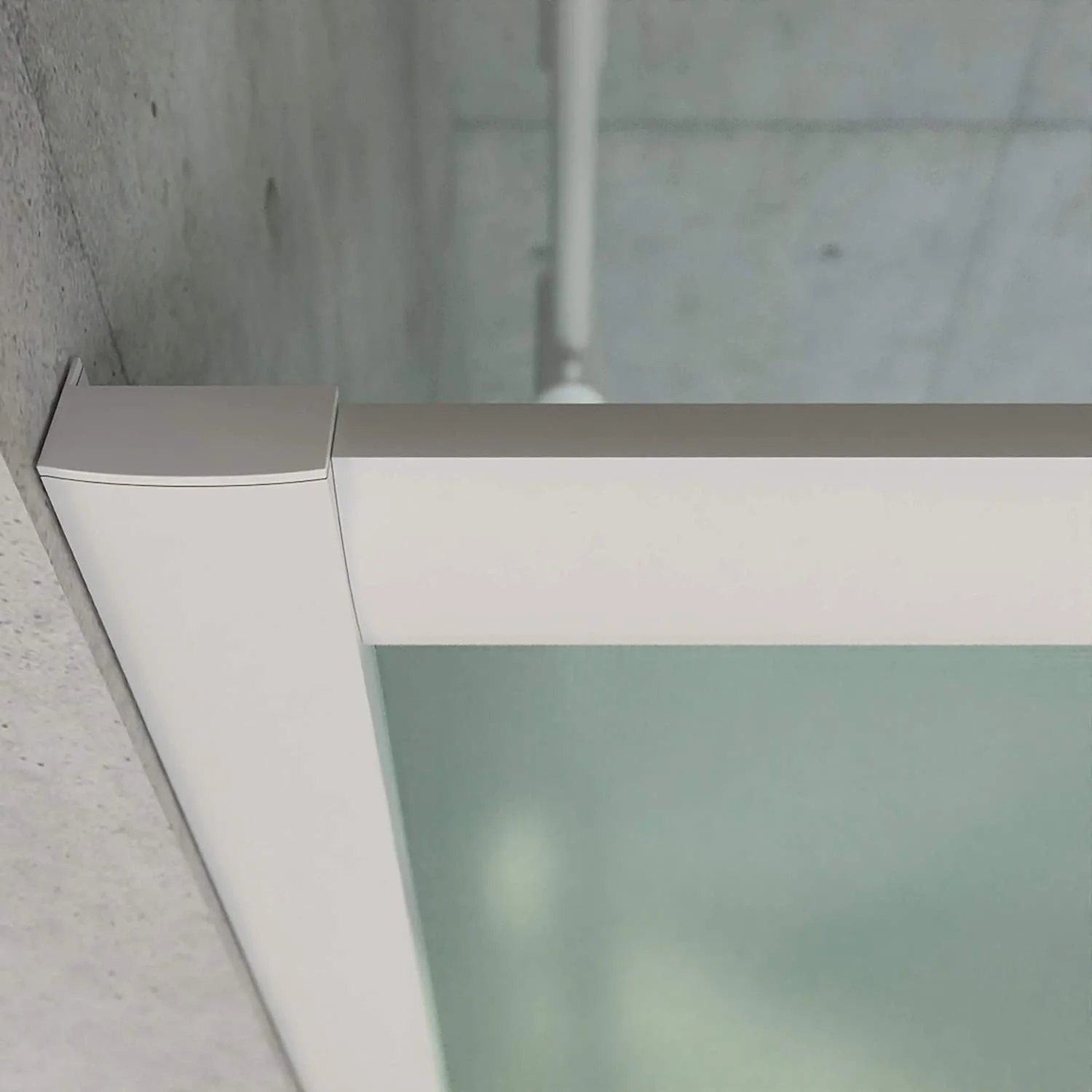 Paroi de douche rectangulaire TEMPO ouverture angulaire 2 portes fixes-2 coulissantes. Avec traitement anti-calcaire. Fini BLANC MAT – Image 5