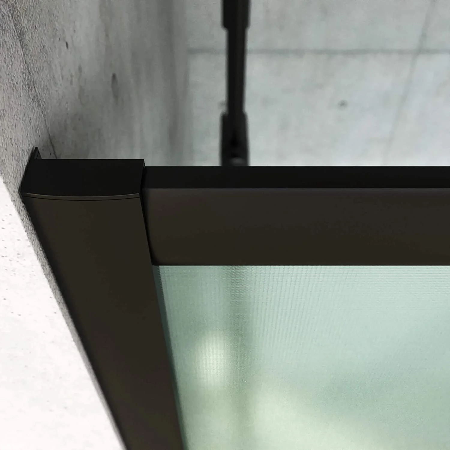 TEMPO 1 paroi de douche frontale fixe -1 porte coulissante. Finition NOIR MAT – Image 3
