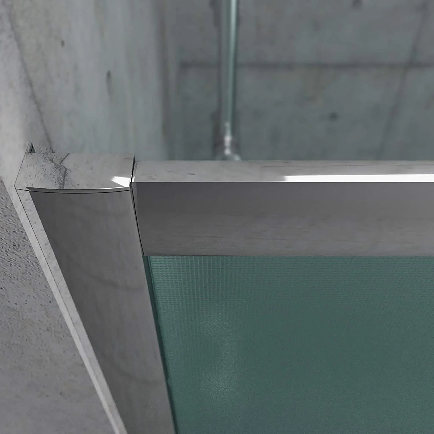 Paroi de douche frontale fixe TEMPO 1 – 1 porte coulissante. Finition CHROME BRILLANT – Image 4