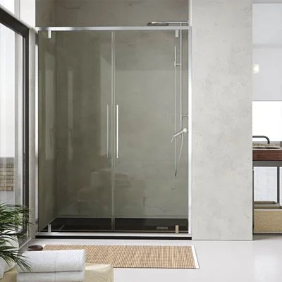 Paroi de douche frontale à 2 portes pliantes avec traitement anticalcaire. AVANCER LA VISION