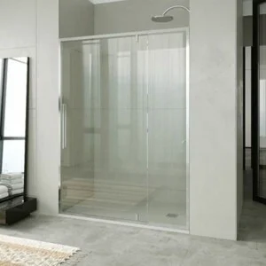 Paroi de douche frontale 1 fixe- 1 porte battante avec traitement anticalcaire. AVANCER LA VISION - 60-80 cm