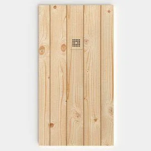 Receveur de douche en résine ardoise finition texturée effet bois Épicéa - antidérapant STONE 3D modern