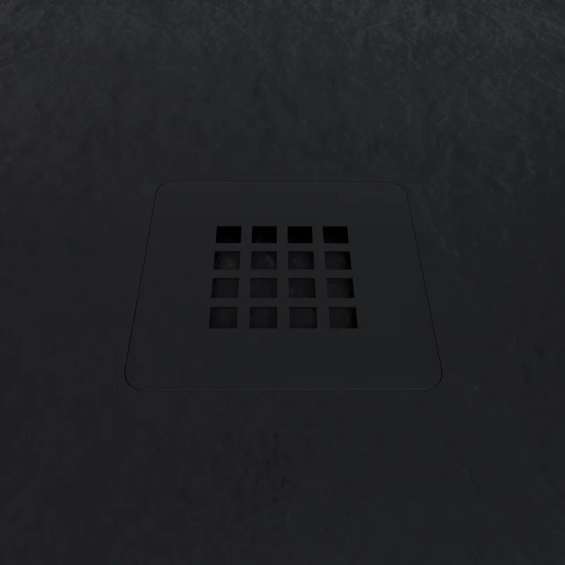 Receveur de douche en résine MYSTONE Noir RAL 9005 et autres coloris exclusifs, texture ardoise antibactérienne et antidérapante – Image 3