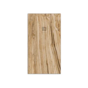 Receveur de douche en résine ardoise finition texturée effet bois d'olivier - antidérapant STONE 3D modern