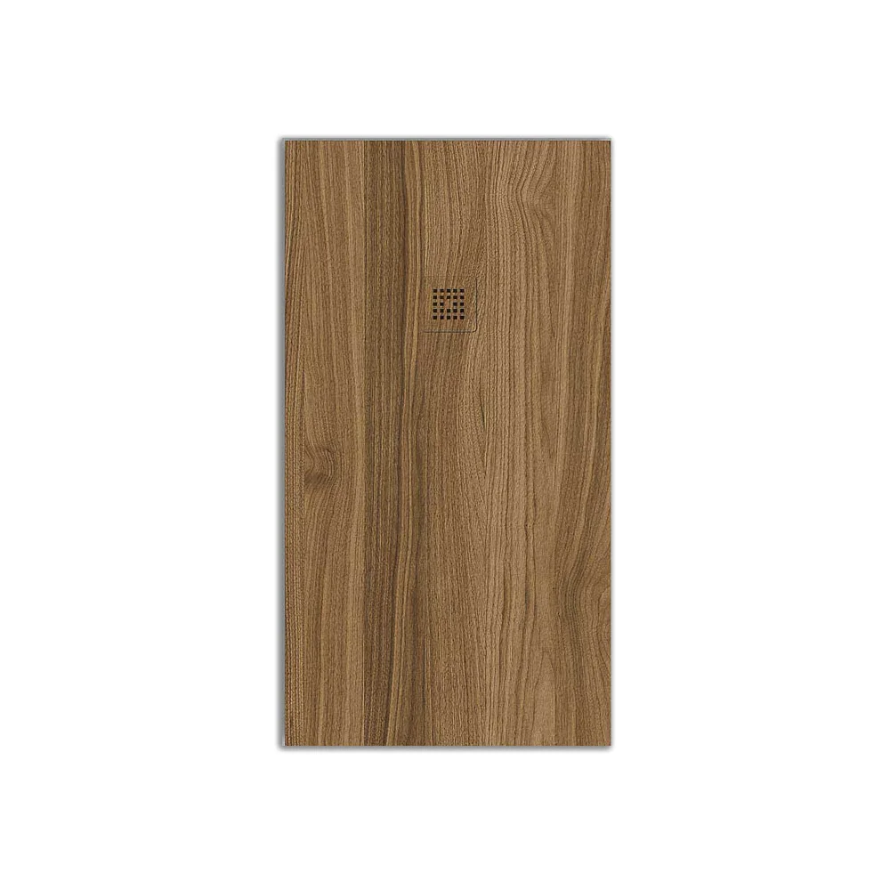 Receveur de douche en résine texture ardoise finition effet Merisier – antidérapant STONE 3D moderne