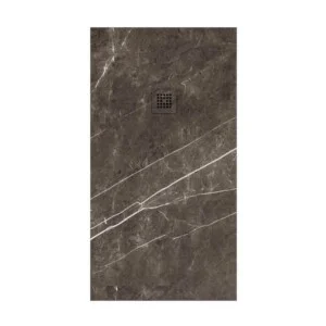 Receveur de douche en résine avec texture ardoise. Sahara effet marbre graphite - antidérapant STONE 3D moderne