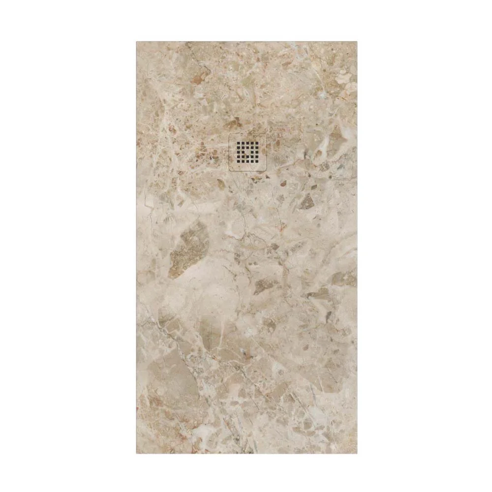 Receveur de douche en résine avec texture ardoise. Effet marbre Tempora – antidérapant STONE 3D moderne