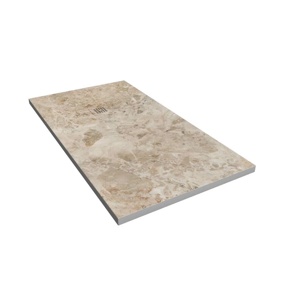 Receveur de douche en résine avec texture ardoise. Effet marbre Tempora – antidérapant STONE 3D moderne – Image 2