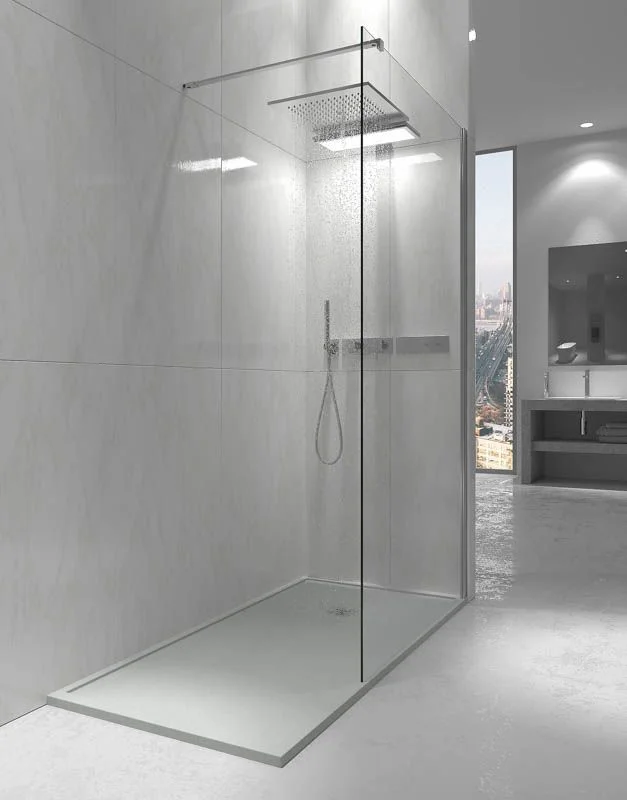 ABSOLUTE Receveur de douche en résine avec cadre blanc – texture ardoise – antibactérien et antidérapant. Couleurs au choix. – Image 2
