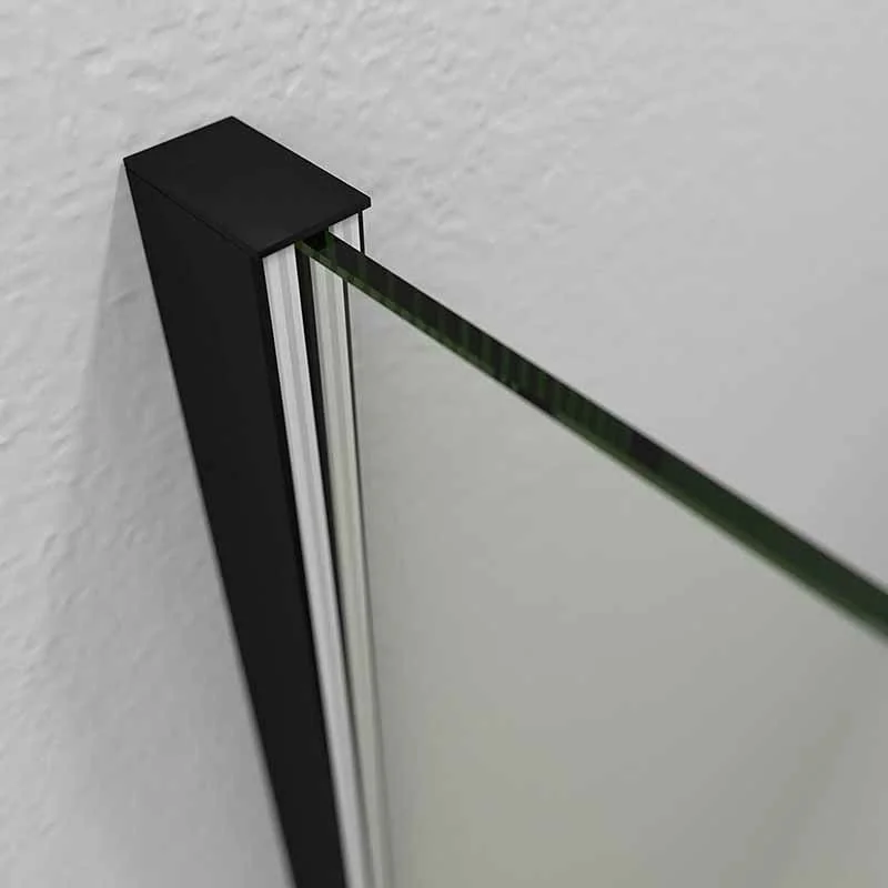 Paroi de douche fixe ZEN Profil Noir Mat - Verre 8 MM avec traitement anticalcaire inclus - Bras de fixation extensible en acier. – Image 3