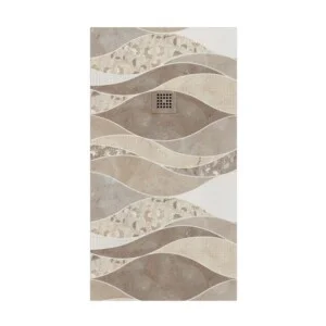 Receveur de douche Art-Déco en résine texture ardoise Palace. Antidérapant STONE 3D moderne