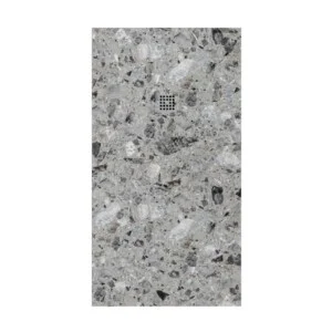 Receveur de douche en résine avec texture ardoise. Effet marbre Ferox – antidérapant STONE 3D moderne