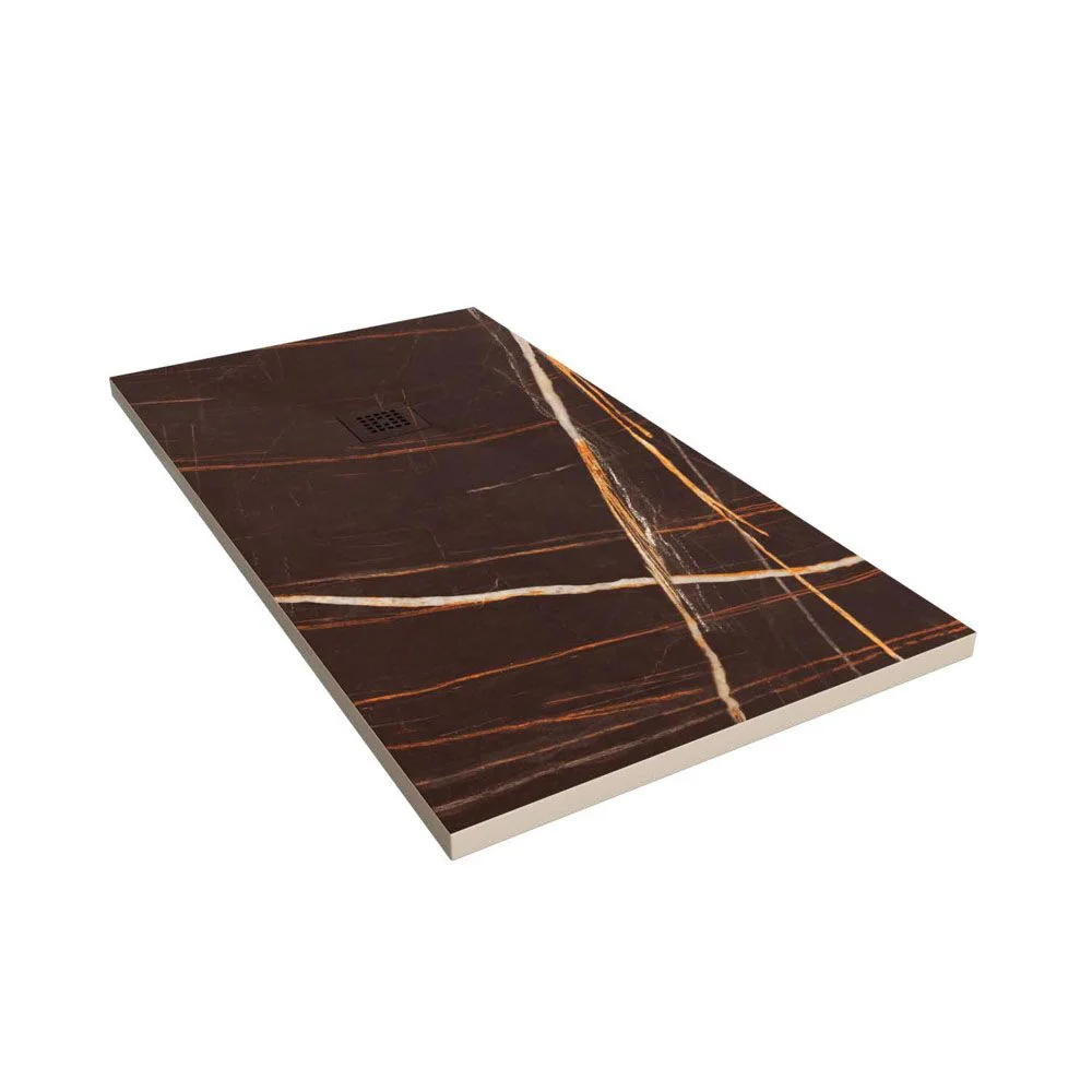 Receveur de douche en résine avec texture ardoise. Sahara effet marbre cuivré – antidérapant STONE 3D modern – Image 2