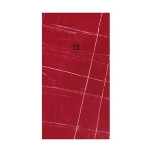Receveur de douche en résine avec texture ardoise. Effet marbre rouge Sahara – antidérapant STONE 3D moderne