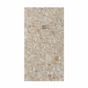 Receveur de douche en résine texture ardoise. Effet marbre ébène – antidérapant STONE 3D moderne
