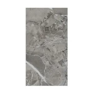 Receveur de douche en résine avec texture ardoise. Effet marbre Milos – antidérapant STONE 3D moderne