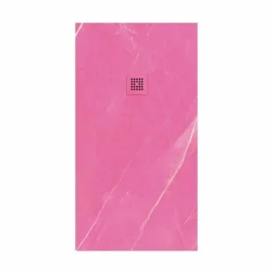 Receveur de douche en résine avec texture ardoise. Effet marbre Sahara rose – antidérapant STONE 3D moderne
