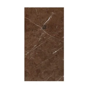 Receveur de douche en résine avec texture ardoise. Effet marbre Sahara marron – antidérapant STONE 3D moderne