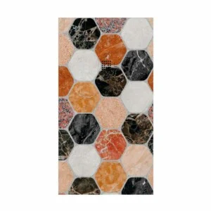 Receveur de douche Art-Déco en résine Kenmond texture ardoise. Antidérapant STONE 3D moderne