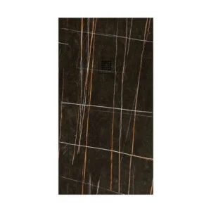 Receveur de douche en résine avec texture ardoise. Effet marbre Sahara gold – antidérapant STONE 3D modern