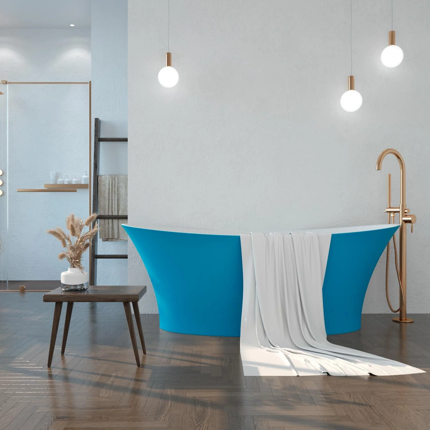 Baignoire îlot ALYA ovale solid surface 170×78.6 cm