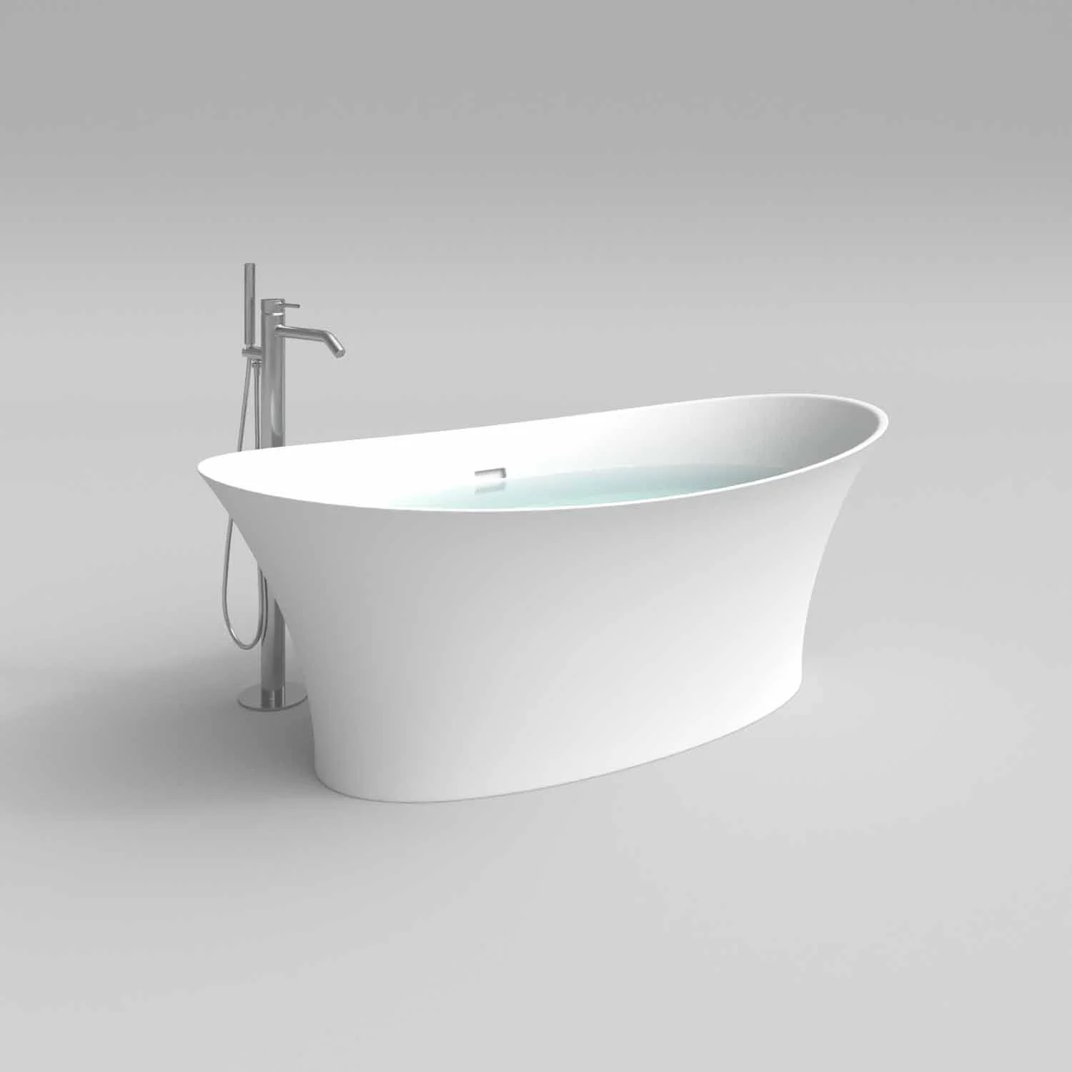 Baignoire îlot ALYA ovale solid surface 170×78.6 cm – Image 4