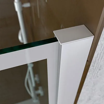 Paroi de douche fixe industrielle décorée ZEN - Verre 8MM - Traitement anticalcaire inclus - Bras de sécurité inclus. STALLES – Image 5
