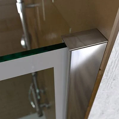 Paroi de douche fixe industrielle décorée ZEN - Verre 8MM - Traitement anticalcaire inclus - Bras de sécurité inclus. STALLES – Image 6
