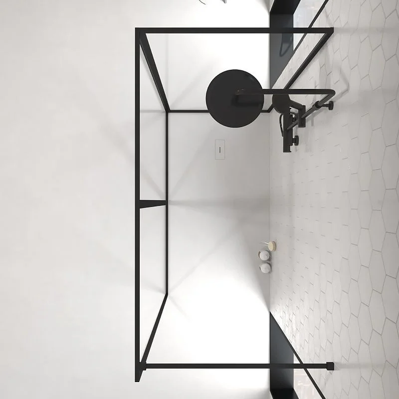 Appareil de douche LINE avec profilés à cadre en 3 parties - Verre 4 MM avec traitement anticalcaire inclus - Bras de serrage en acier inoxydable – Image 4