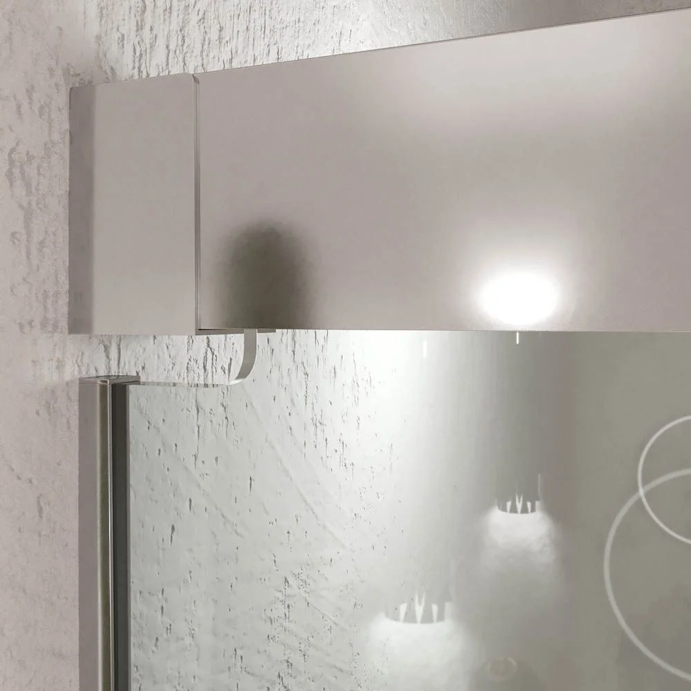 Paroi de douche frontale TECH STEEL 1 fixe – 1 porte coulissante vitrée 8 mm. ACIER INOXIDABLE – Image 5