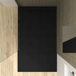 Receveur de douche PLASTER Noir – coloris au choix – texture ardoise – antibactérien et antidérapant. grille cachée