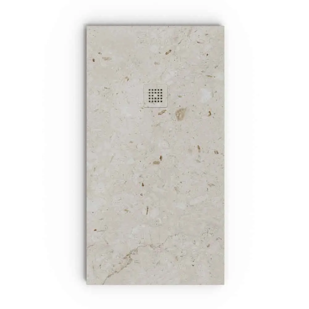 Receveur de douche effet résine Terrazzo DESERT et autres couleurs – antidérapant moderne STONE 3D