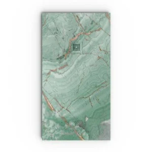 Receveur de douche en résine texture ardoise. Effet sur le marbre Forest Copper et autres finitions – antidérapant STONE 3D modern