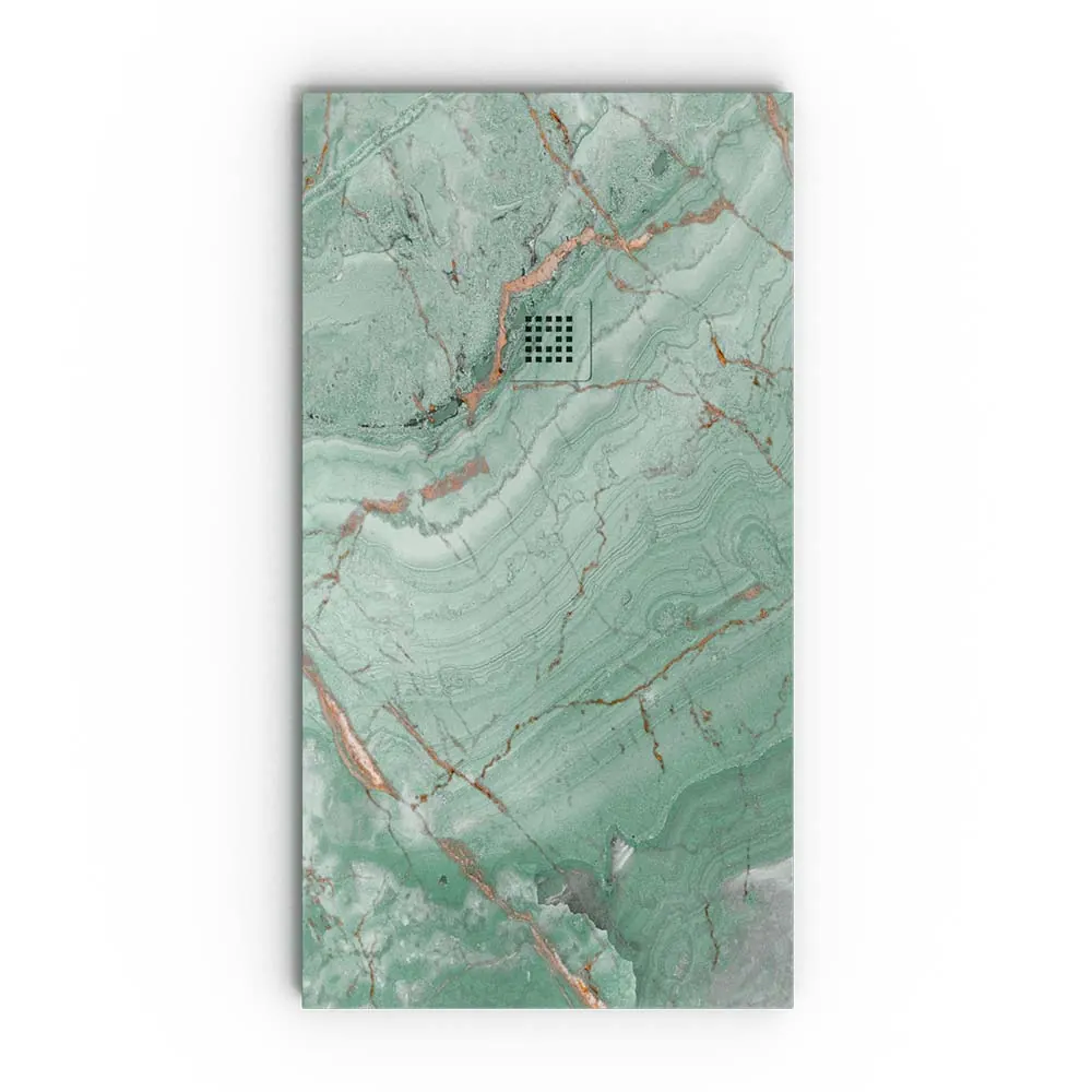 Receveur de douche en résine texture ardoise. Effet sur le marbre Forest Copper et autres finitions – antidérapant STONE 3D modern