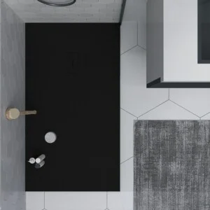 Receveur de douche en résine AGAPE Noir et autres couleurs exclusives – avec texture ardoise – antibactérien et antidérapant