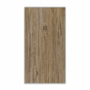Receveur de douche en résine texture ardoise Marron foncé Finition effet bois – antidérapant STONE 3D moderne