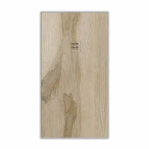 Receveur de douche en résine texture ardoise Finition effet bois Frêne Naturel – antidérapant STONE 3D modern