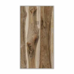 Receveur de douche en résine texture ardoise Erable américain finition effet bois – antidérapant STONE 3D moderne