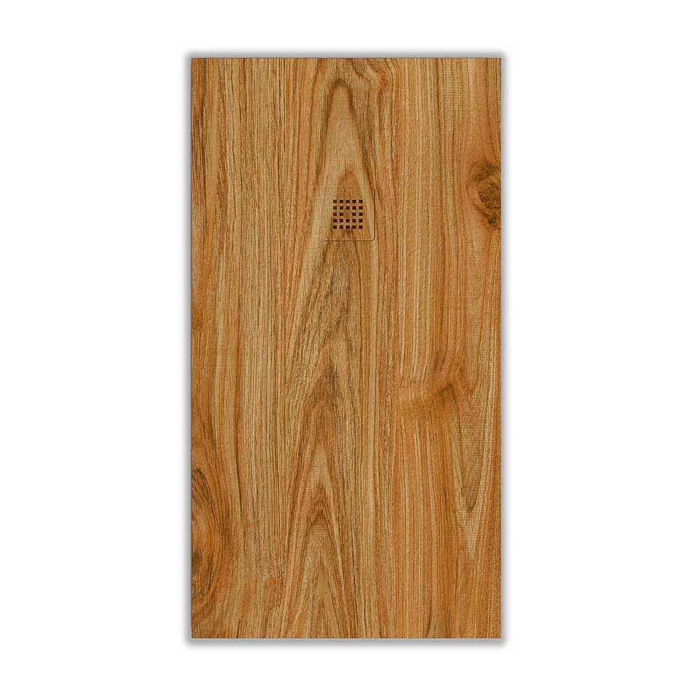 Receveur de douche en résine finition texture ardoise Imitation bois Noyer américain – antidérapant STONE 3D modern