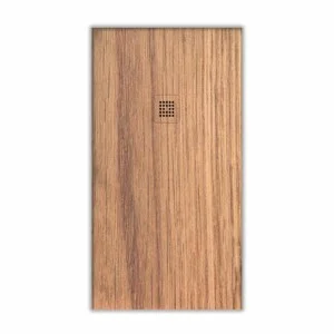 Receveur de douche en résine texture ardoise finition effet bois noyer espagnol – antidérapant STONE 3D moderne